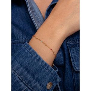 Bracciale Dots L Colors Smalto In Acciaio Placcato Oro