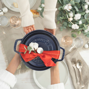 Cocotte 24 cm, Rond(e), Bleu intense, Fonte