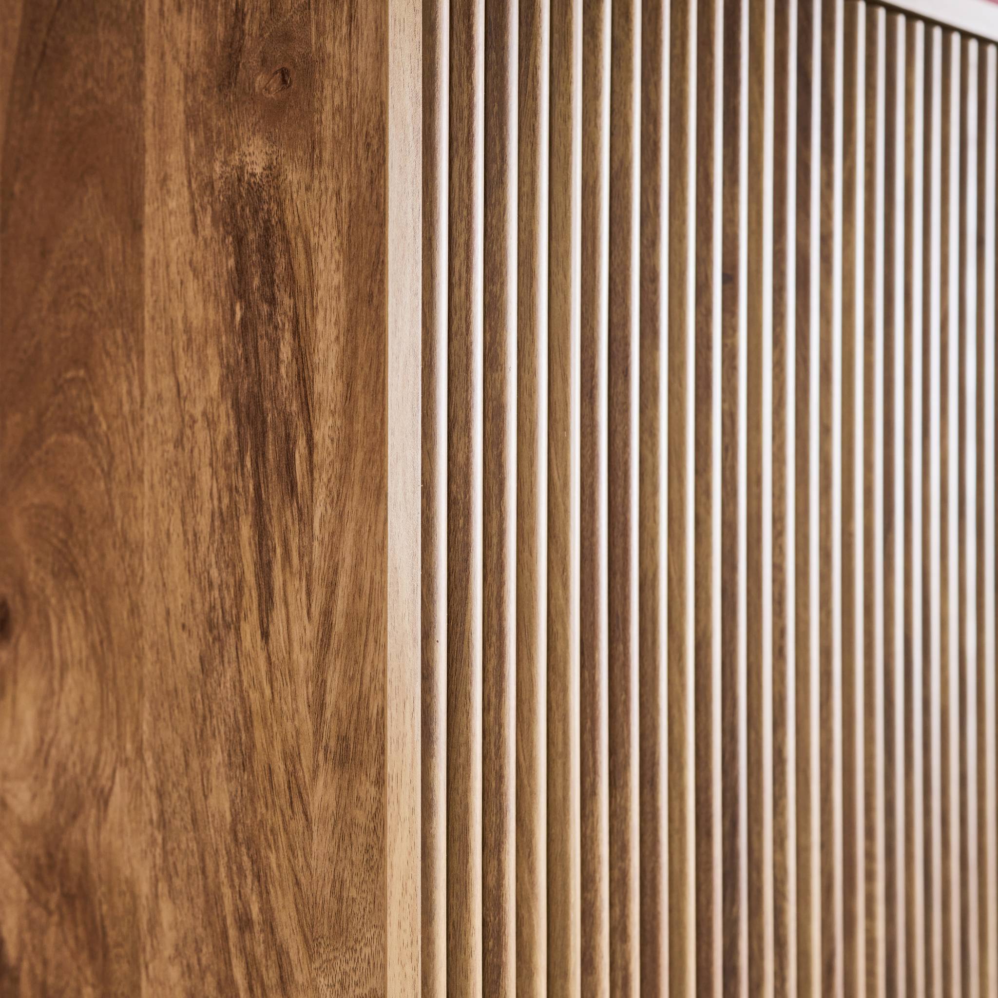 Dressing décor bois de manguier rainuré 2 portes - 90 x 59 x 179.5 cm - Celian