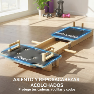 Pilates Reformer, Tabla de Pilates con Bandas de Resistencia, Asas, Rueda Abdominal, Máquina Abdominal Multifuncional para Casa Gimnasio, Entrenamiento de Cuerpo Completo para Mujeres