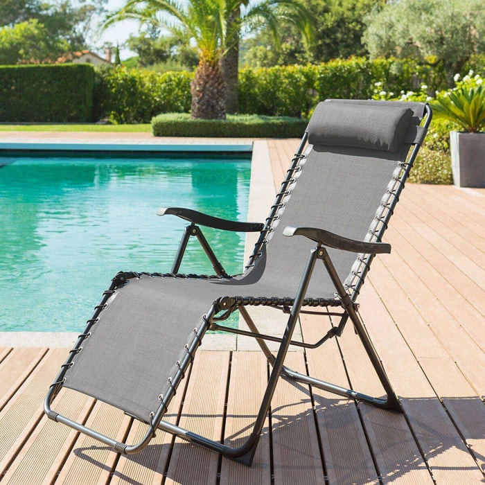 Fauteuil relax de jardin "Silos" anthracite acier traité époxy