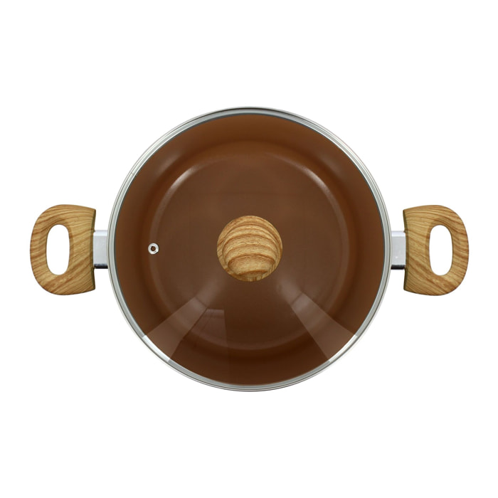 Faitout en revêtement céramique 24cm noisette - tous feux COLORAMA