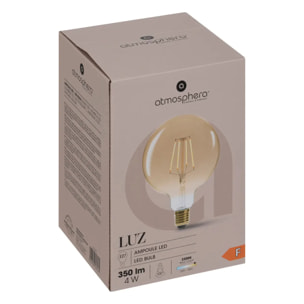 Ampoule LED "Globe" ambrée - filament droit E27 D13 cm