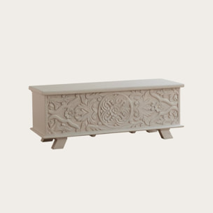 Indira -bois massif et mdf-couleur blanc brossé 120 x 45 x 47 cm