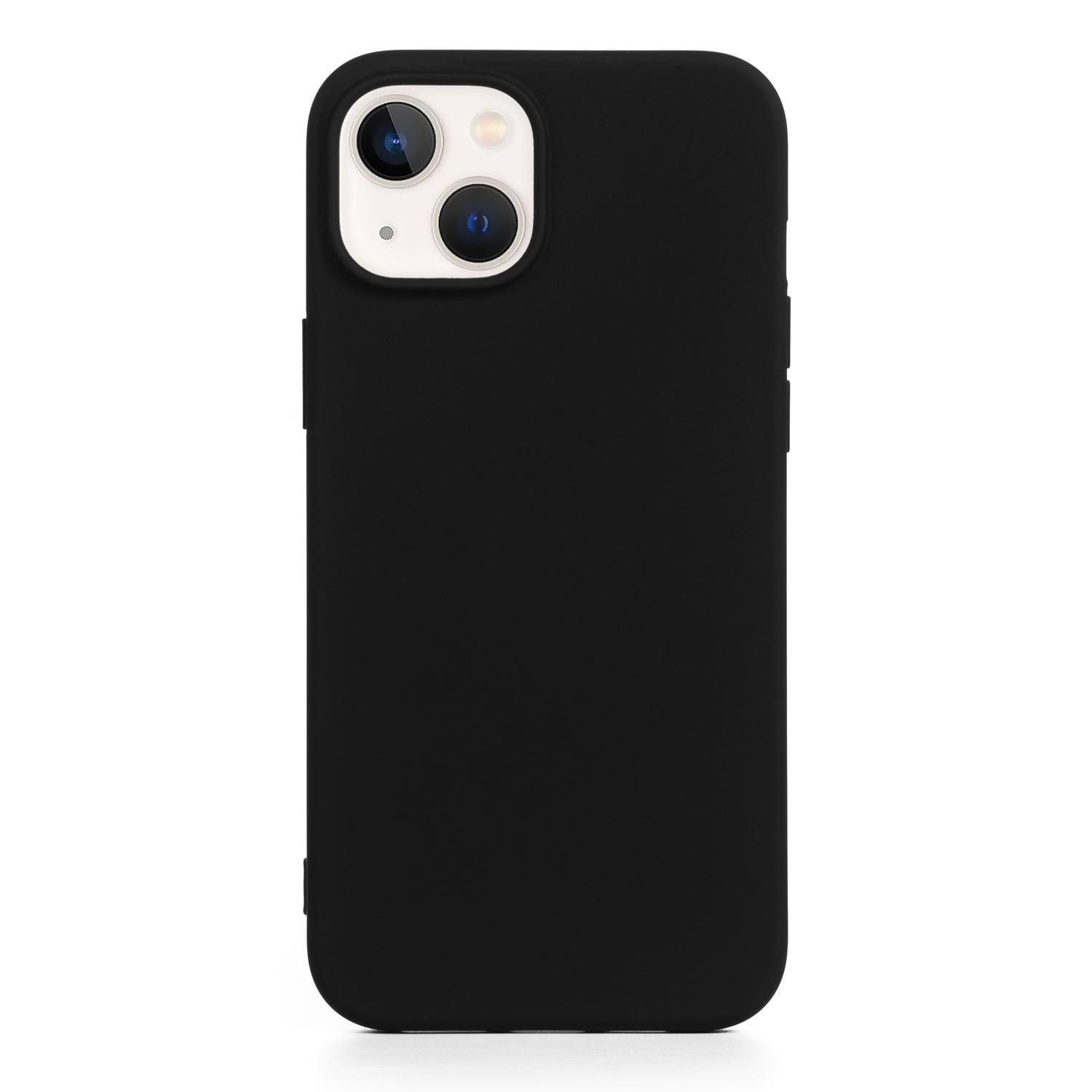 DAM Custodia in silicone Essential per iPhone 13/14. Interno morbido e vellutato. 7,43x1,06x14,95 cm. Colore nero