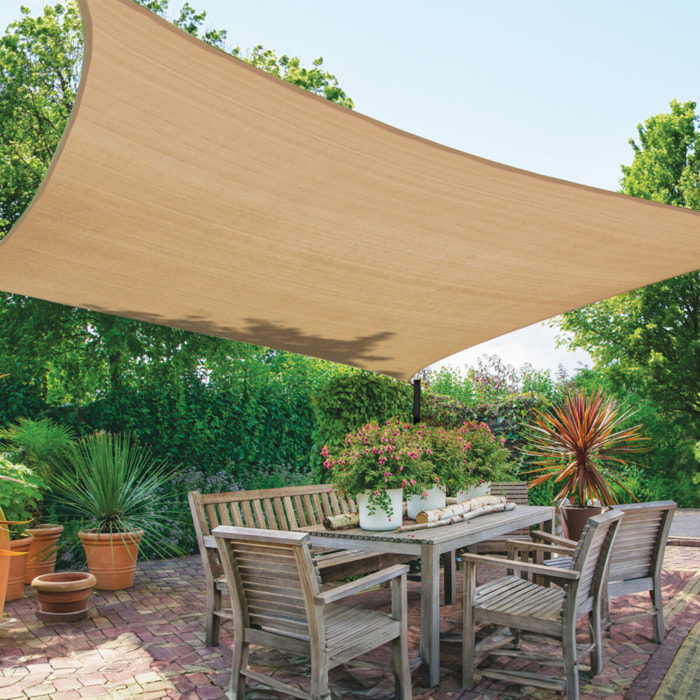Voile d'ombrage rectangulaire - Beige