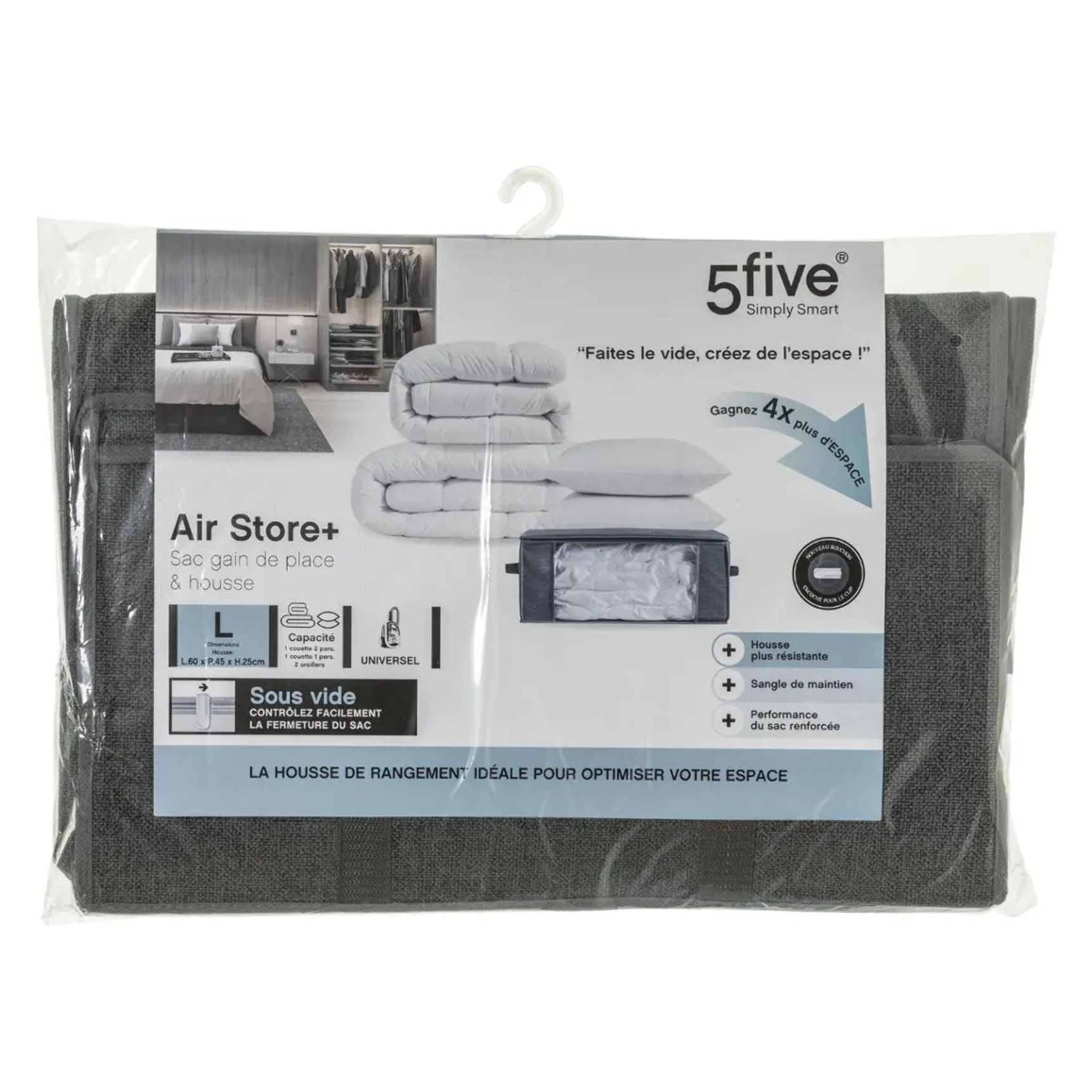 Housse rangement sous vide 60x45x25cm "Air-Store"