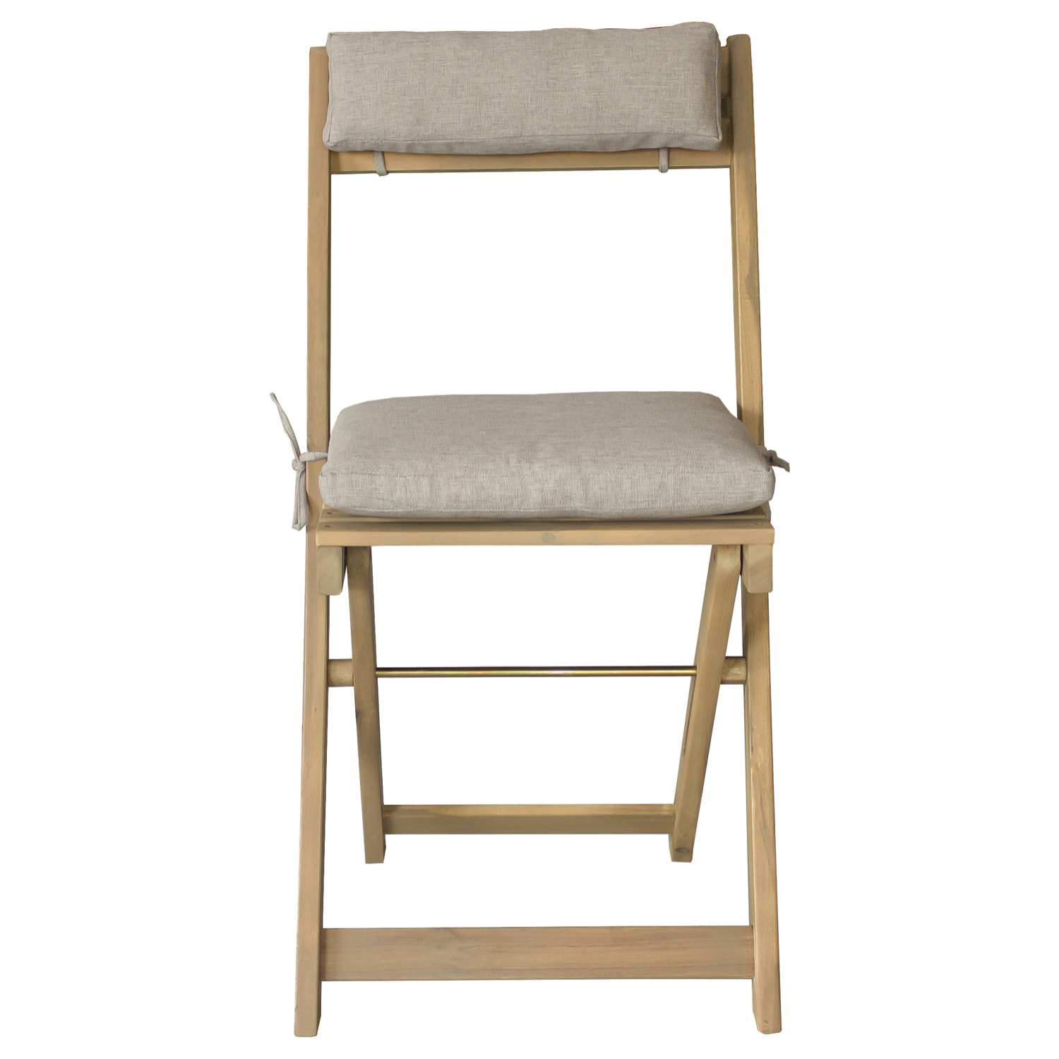 Ensemble table et chaises 2 places en acacia et coussins sable BENAGIL
