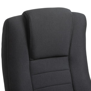 HOMCOM Fauteuil de bureau à roulettes chaise manager ergonomique pivotante hauteur réglable lin noir