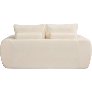 Canapé droit en tissu style bubble "Léonie" - 2 places - Beige