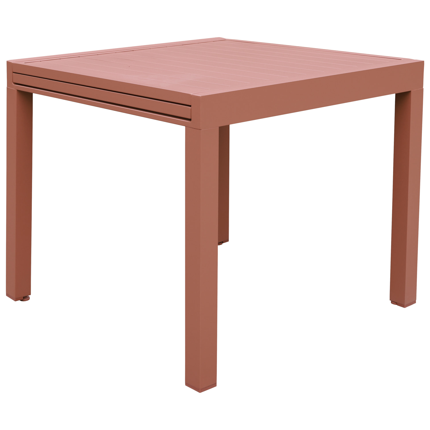 Salon de jardin VENEZIA extensible 90/180 en textilène terracotta 8 places - aluminium terracotta