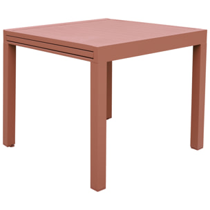 Salon de jardin VENEZIA extensible 90/180 en textilène terracotta 8 places - aluminium terracotta