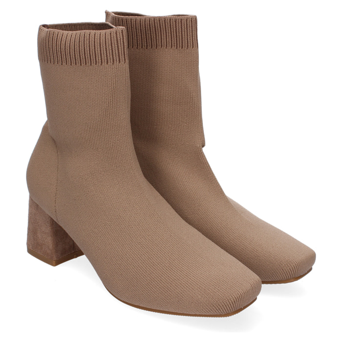 Botin de Tacon para Mujer, Comodos, con Material Elastico y Ajustable.