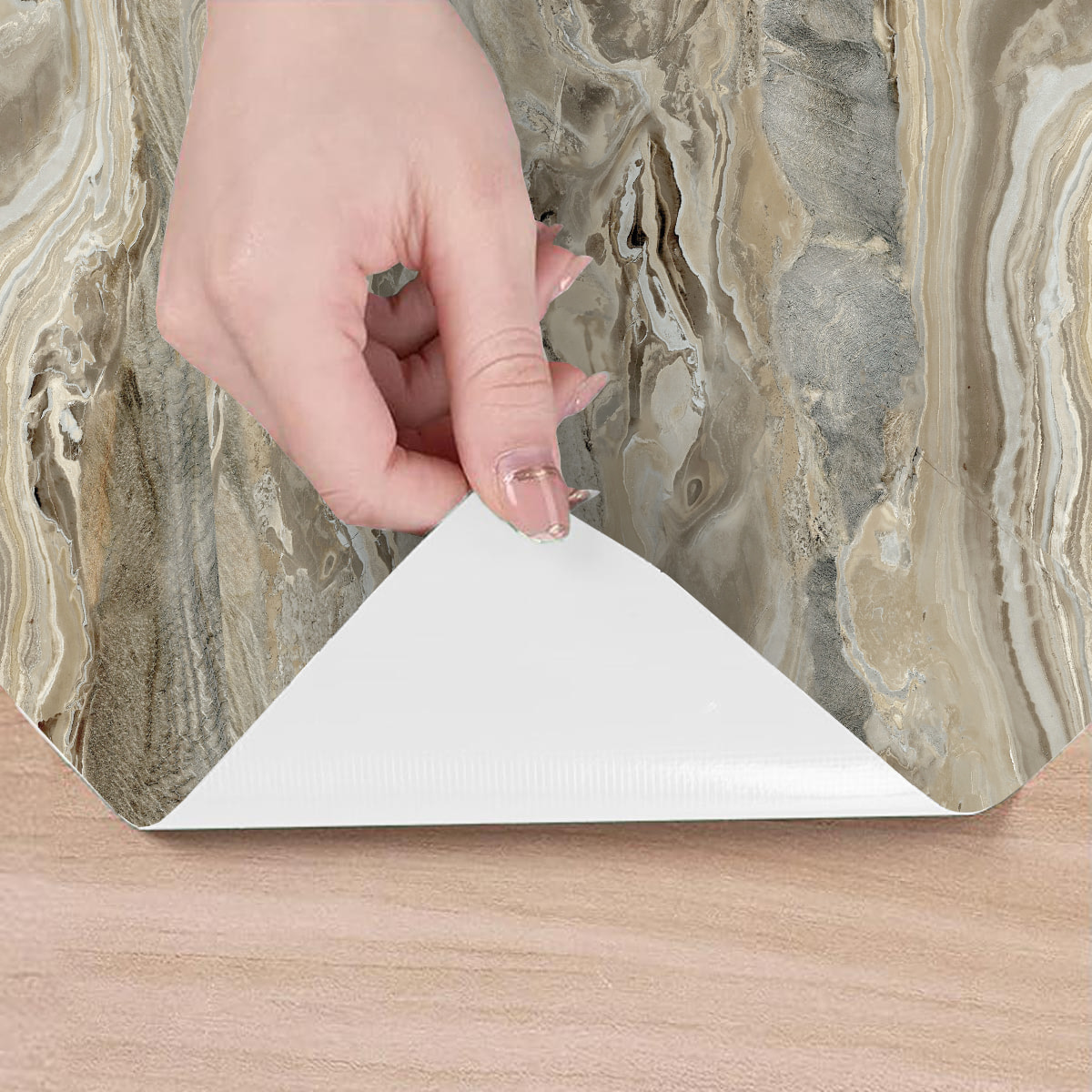 Revêtement sticker sol - MARBRE DE CAMPOBASSO - Rouleau adhésif Protection Anti-dérapant