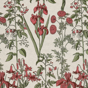 Rideau fleur d'Iris poly-coton - Rouge