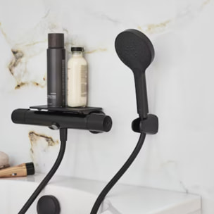 Tablette de douche installation sur mitigeur de douche noir mat