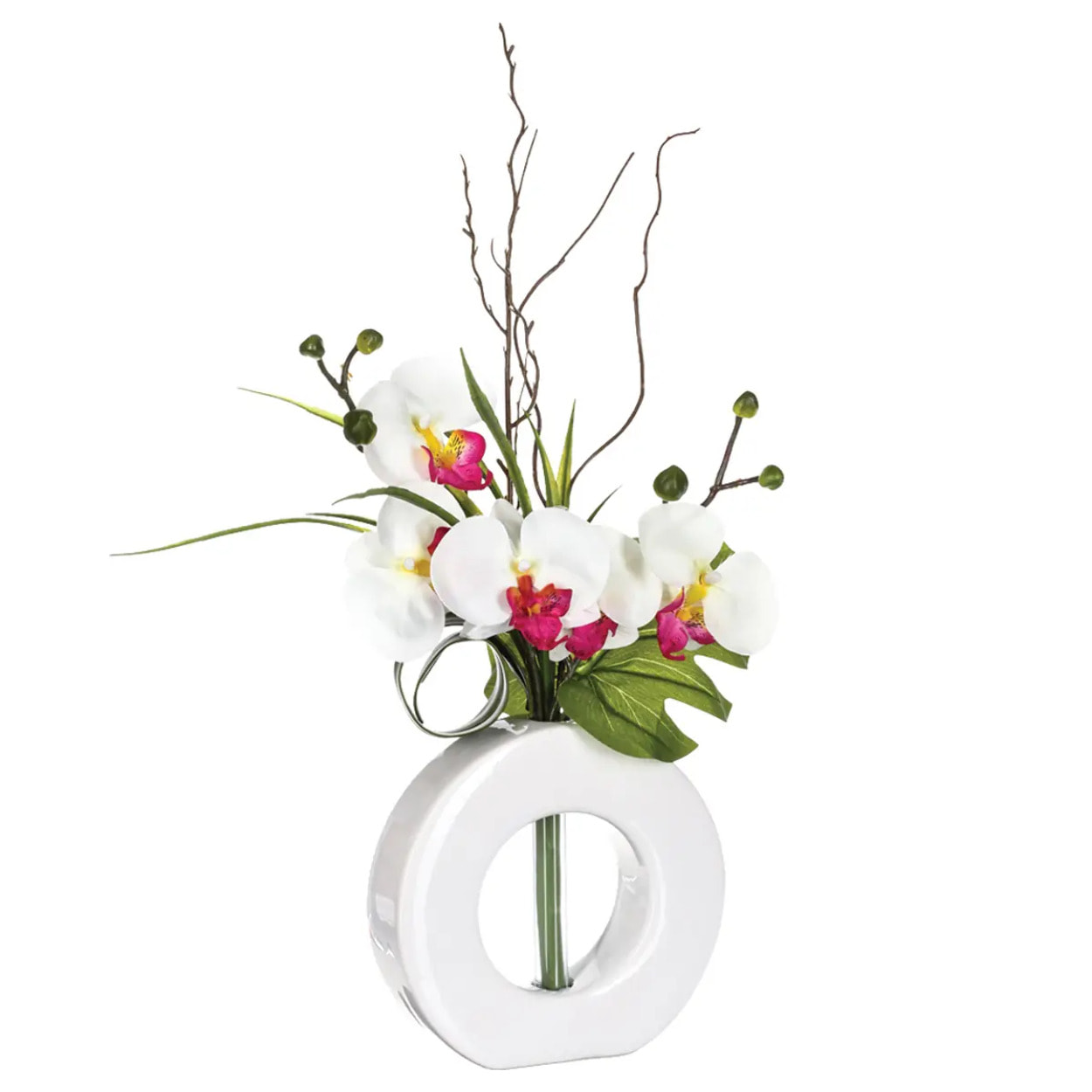 Vase orchidées artificielles vase céramique H44cm