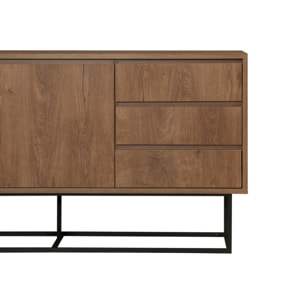 MOBIL - Buffet en bois 2 portes et 3 tiroirs 140 cm