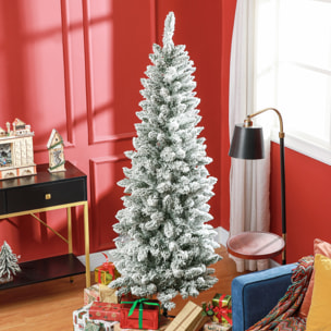 Árbol de Navidad 180 cm Árbol de Navidad Artificial Nevado con 479 Ramas y Soporte de Metal Árbol Navideño para Salón Interior Verde