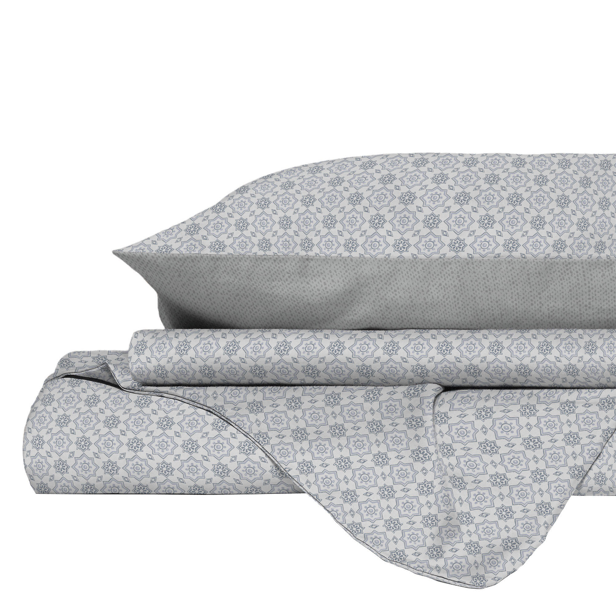 PARURE COPRIPIUMINO PRINTED COLORS, 100% Cotone, Made in Italy - FLOYD GRIGIO