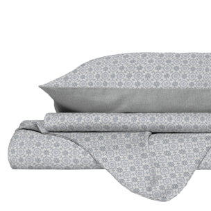 PARURE COPRIPIUMINO PRINTED COLORS, 100% Cotone, Made in Italy - FLOYD GRIGIO