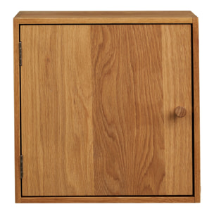 Mensola da parete con sportello Townsville in rovere massiccio 30x18x30 cm