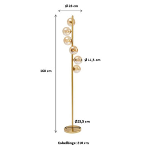 Lampadaire Scala Balls 160cm doré Kare Design