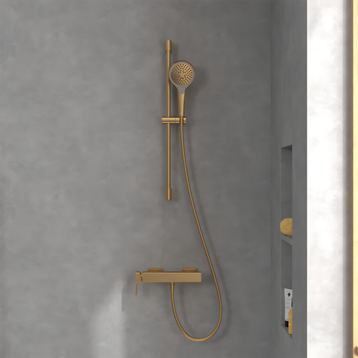 Mitigeur mécanique douche Subway 3.0 + Ensemble de douche Verve Showers 3 jets Or brossé