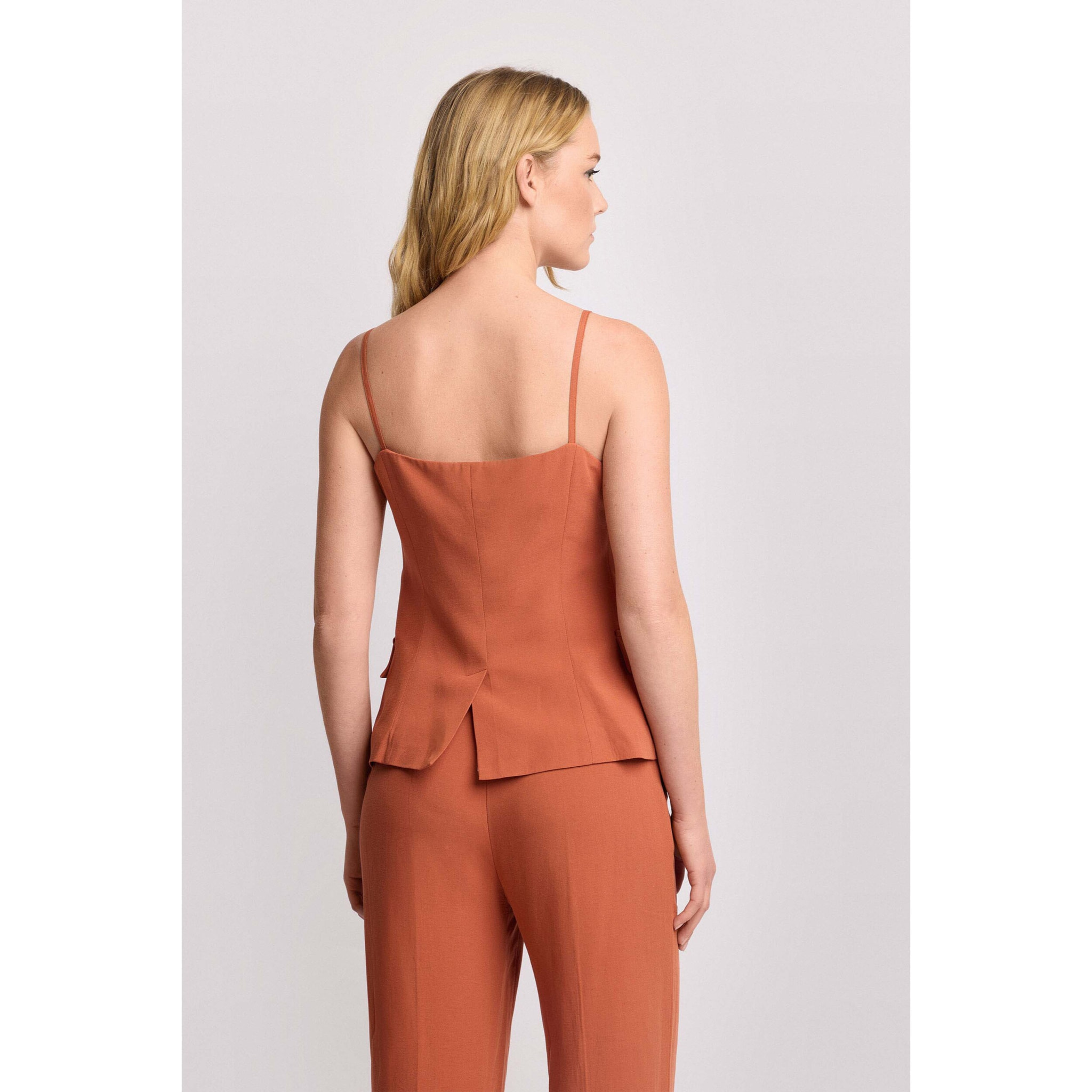 Kocca - Top sartoriale con spalline e bottoni Donna, Tinta unita, Scollo quadrato