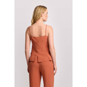 Kocca - Top sartoriale con spalline e bottoni Donna, Tinta unita, Scollo quadrato