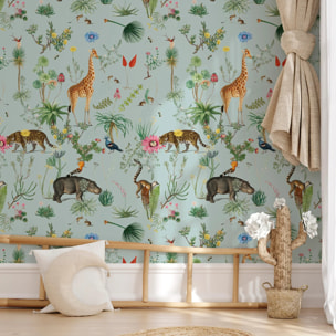 Papier peint panoramique Bestiaire Botanique Motif