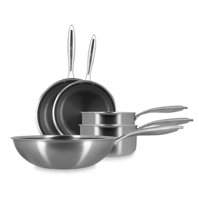 Batterie de cuisine 5 pièces en acier inoxydable - tout feux TRINOX