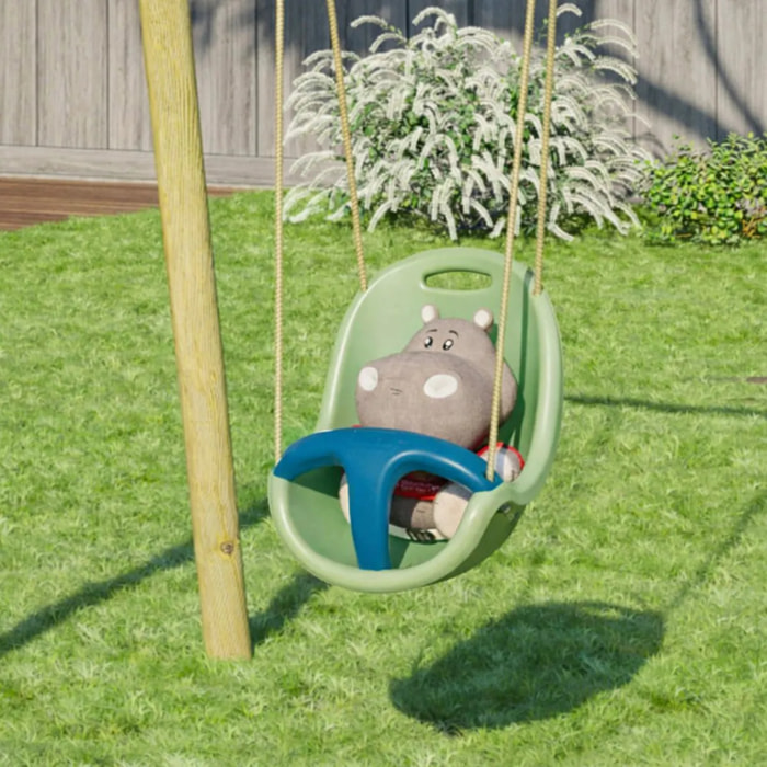 Siège bébé pour portique de 1,90 à 2,50 m bleu/vert pâle