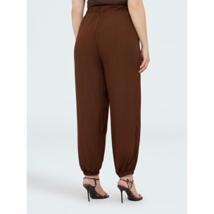 Fiorella Rubino - Jogger con elastico alla caviglia - Marrone
