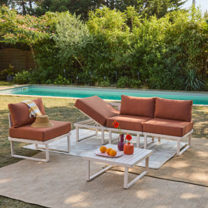 Salon de jardin modulable aluminium 4 places CLEA