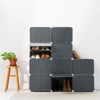 Scarpiera modulare portatile - 36 paia - grigio - 84x160x32 cm