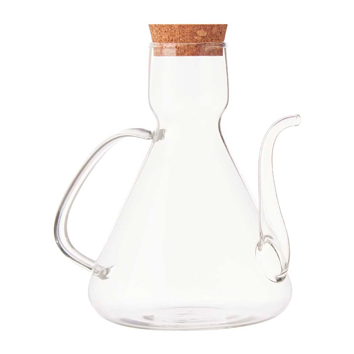 DAM CONTENITORE OLIO BOROSILICATO CON COPERCHIO IN SUGHERO 750ML 18x12x18 Cm. Colore trasparente