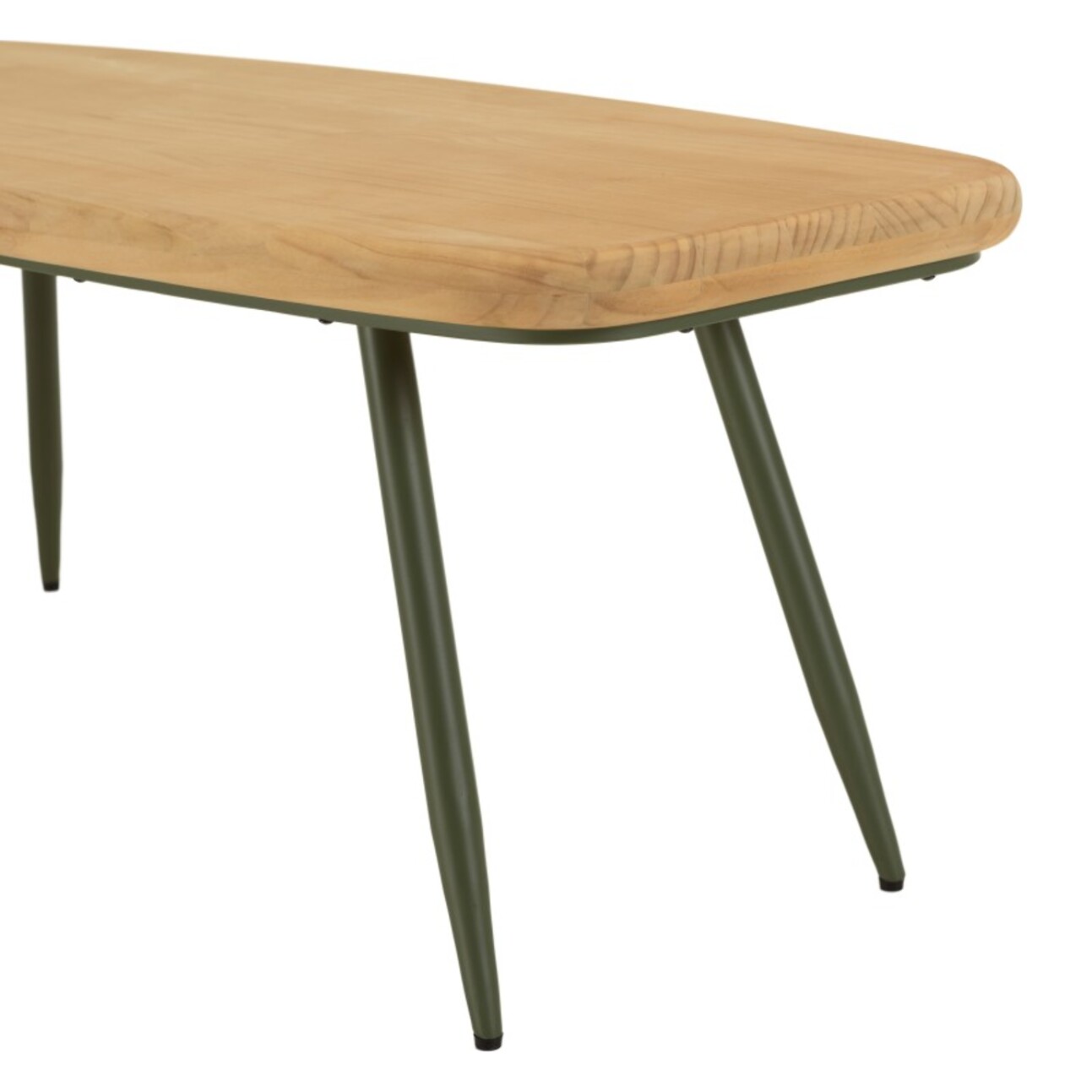 HELENA - Table basse GM plateau en pin pieds scandinaves métal vert