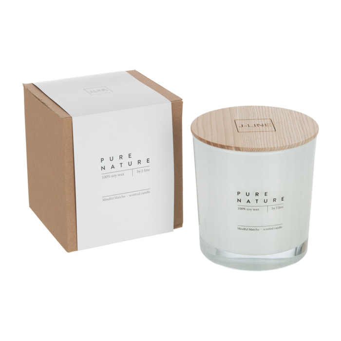 J-Line bougie Pure Nature - Mindful Matcha - blanc - large - 60H