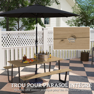Table de pique-nique robuste 6 personnes - table forestière pic nic - table-bancs bois acier