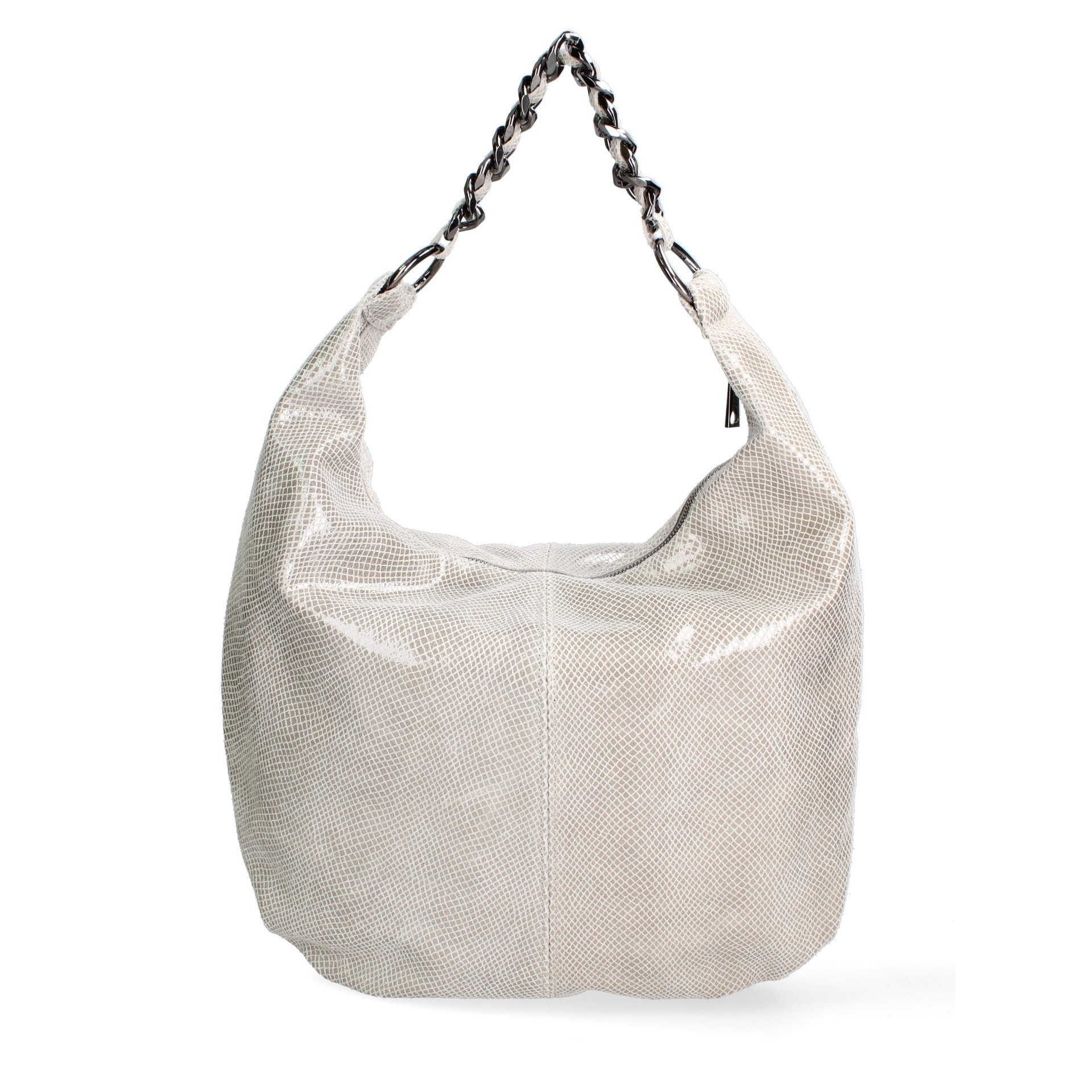 Borsa a spalla da donna Made in Italy - Valoria Pro - Vera pelle e calfhair - 42.0 x 34.0 x 9.0 cm