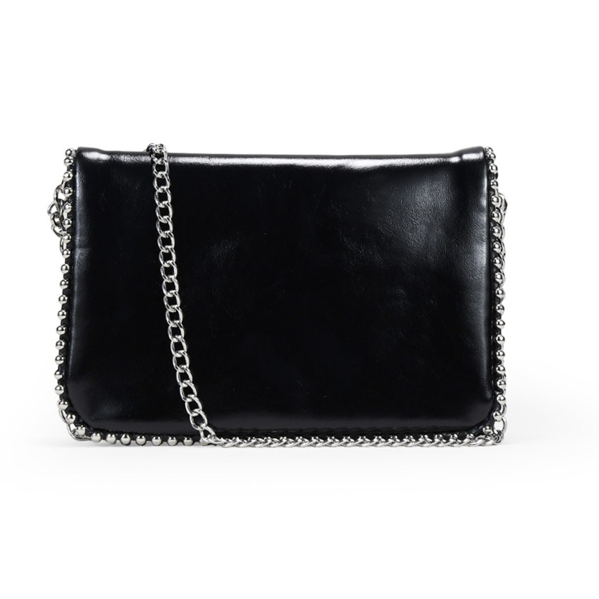Bolso de hombro negro con cadena