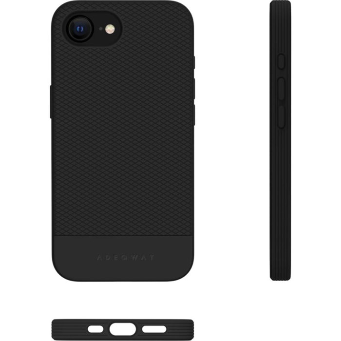 Coque ADEQWAT magnétique soft noir iPhone 16E + 17E