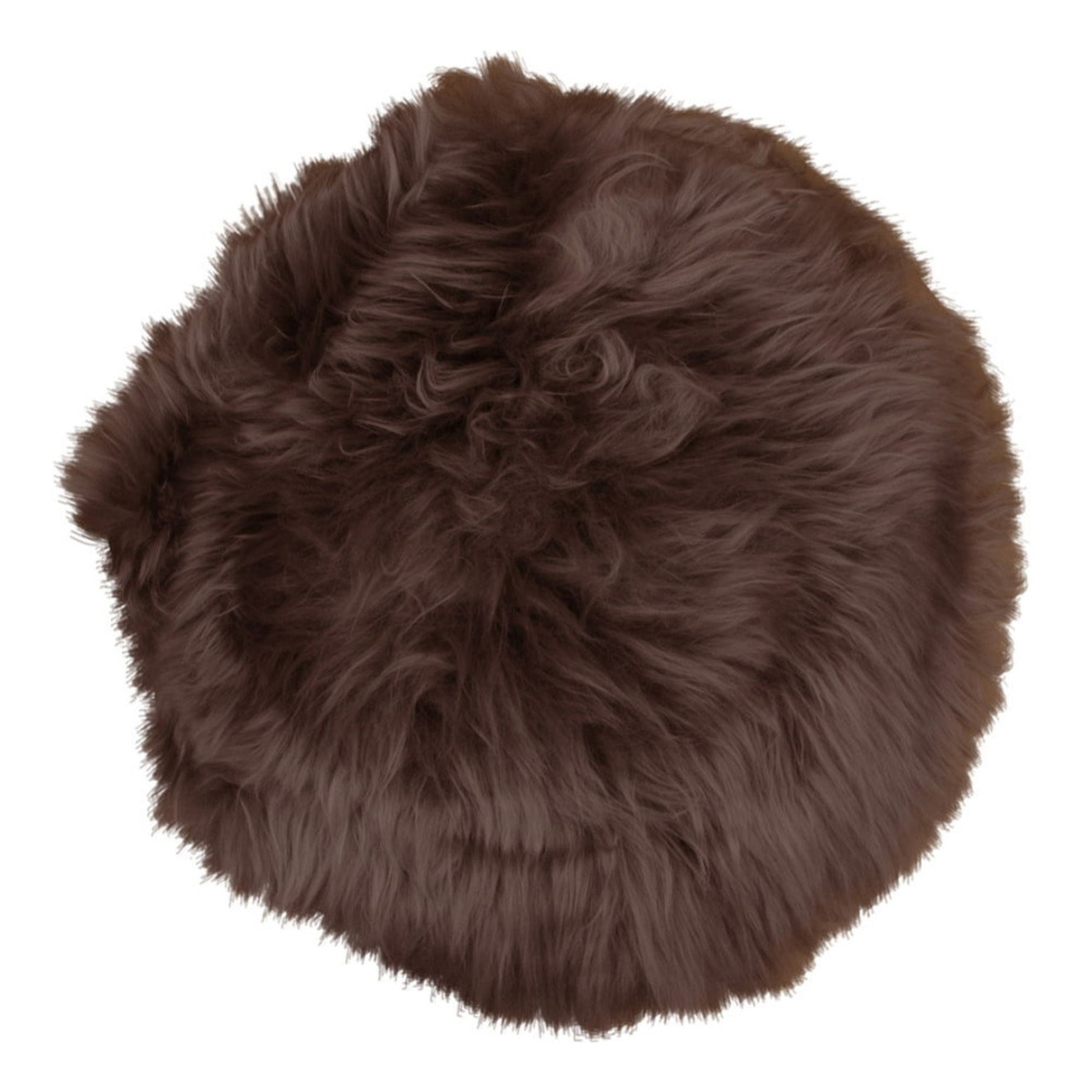 Cuscino per sedia in pelle di agnello marrone ø35 cm