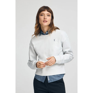Felpa color ghiaccio, boxy fit con logo Rigby Go