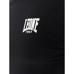 Camiseta de algodón elástico de manga larga con logo grande "Basic" para hombre