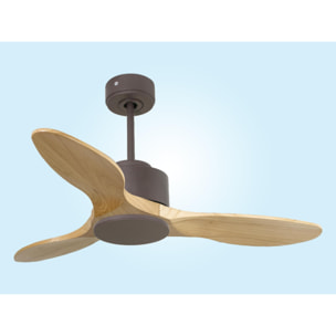 Ventilateur de plafond ø106 cm avec Wifi Réversible Hypersilence 40   W Chocolat