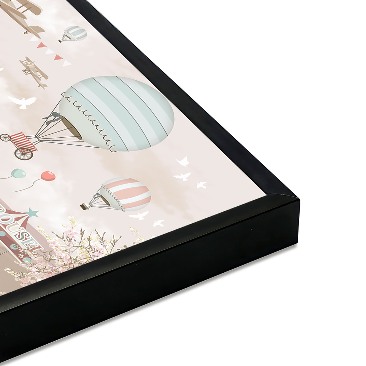 Affiche encadrée fête foraine cirque rétro Affiche + cadre en métal - Noir