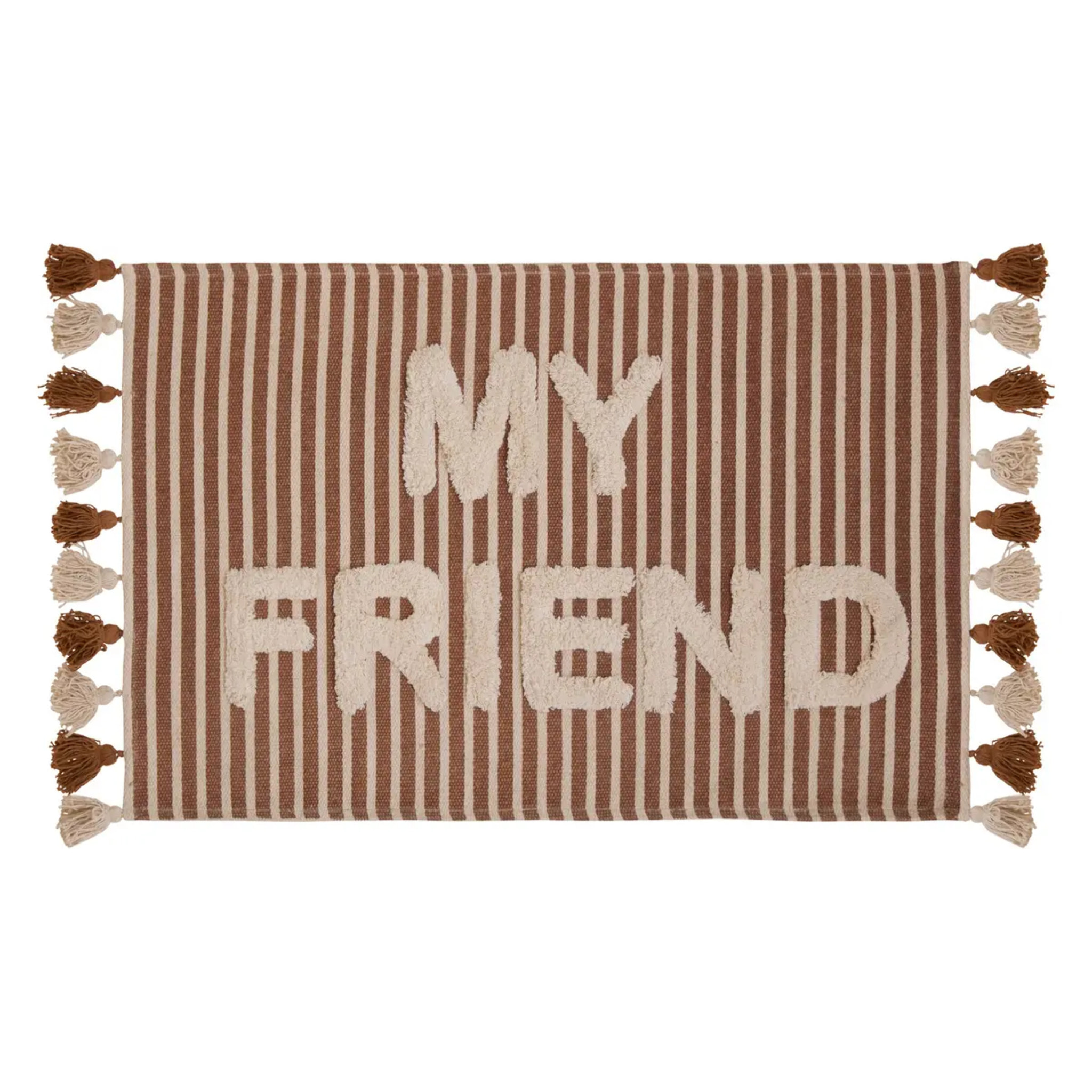 Tapis effet laine Scott marron 90x2cm