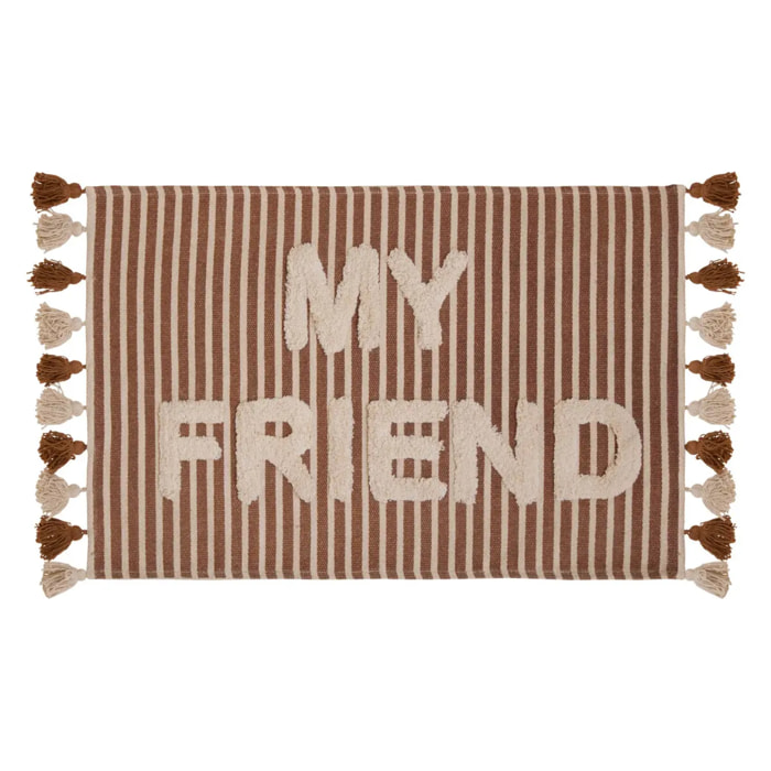 Tapis effet laine Scott marron 90x2cm